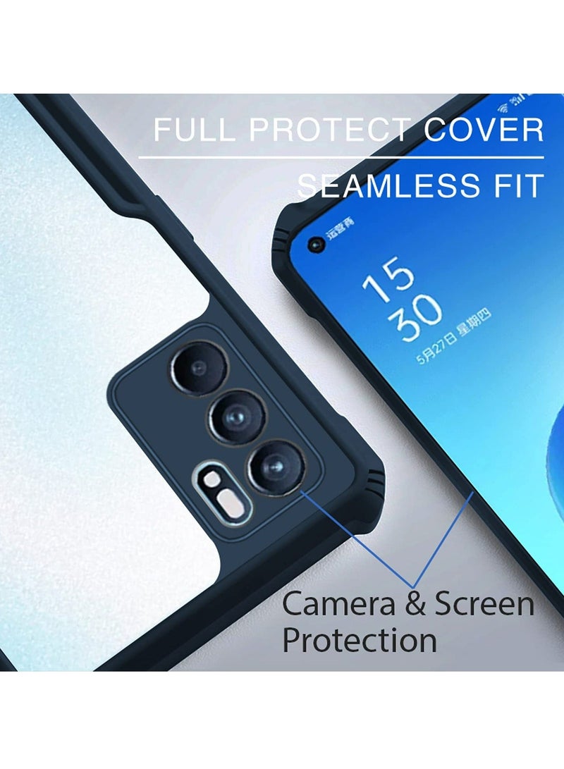 غطاء هاتف محمول لجهاز OPPO Reno 6 Pro 5G، غطاء رفيع جدًا وخفيف الوزن من مادة TPU لينة + غطاء خلفي شفاف من الأكريليك - Image 4