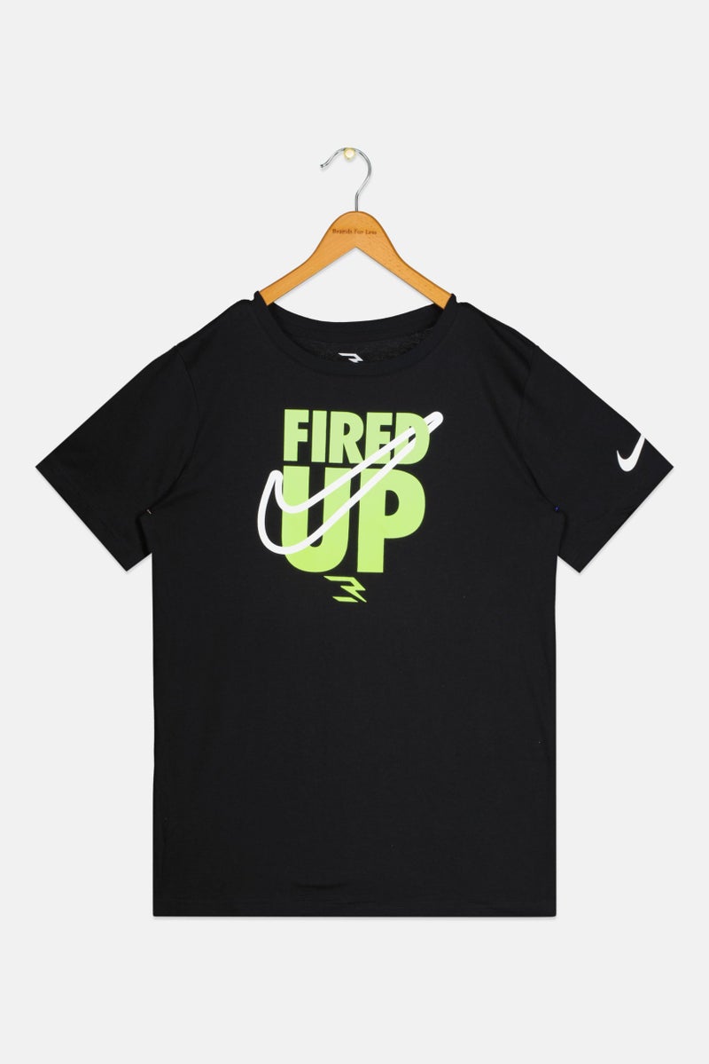 Nike تي شيرت رياضي للأطفال من نايك 3 براند بواسطة راسل ويلسون بأكمام قصيرة، خارجي، أسود - Image 1