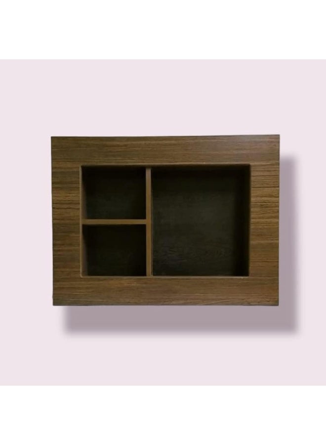 غطاء خشبي للمكيف، غطاء أنيق لمكيف الهواء من نوع النافذة مع عزل حراري، غطاء لمكيف الهواء بهيكل خشبي متين بسمك 18 ملم - Image 3