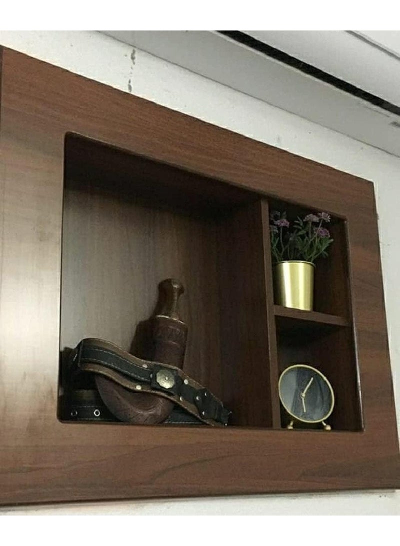 غطاء خشبي للمكيف، غطاء أنيق لمكيف الهواء من نوع النافذة مع عزل حراري، غطاء لمكيف الهواء بهيكل خشبي متين بسمك 18 ملم - Image 1