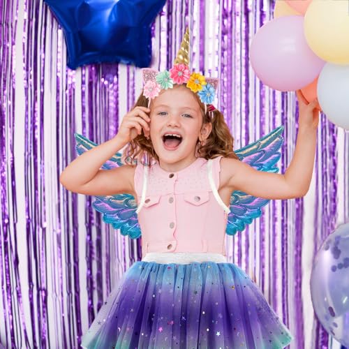 Creatoy Unicorn-Costume for Girls with unicorn rainbow tutu Toddler Rainbow Fairy Wings Princess Unicorn Birthday Party Supplies Halloween Favors - Image 3