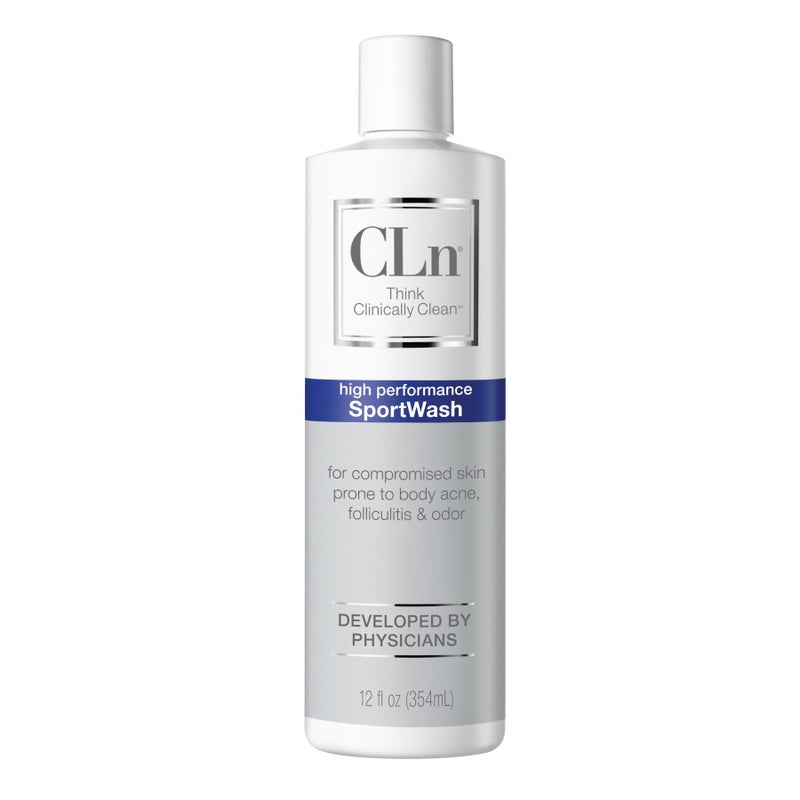 CLnÂ® SportWash â€“ High-Performance Sport Body Wash, For Men & Women Prone to Body Odor, Foot Odor, Ringworm, Folliculitis, & Back Acne, Fragrance-Free & Paraben-Free, 12 fl. oz. - Image 1