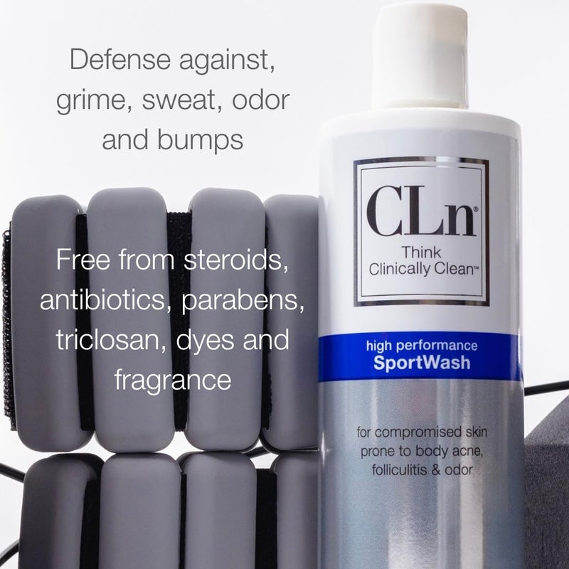 CLnÂ® SportWash â€“ High-Performance Sport Body Wash, For Men & Women Prone to Body Odor, Foot Odor, Ringworm, Folliculitis, & Back Acne, Fragrance-Free & Paraben-Free, 12 fl. oz. - Image 4