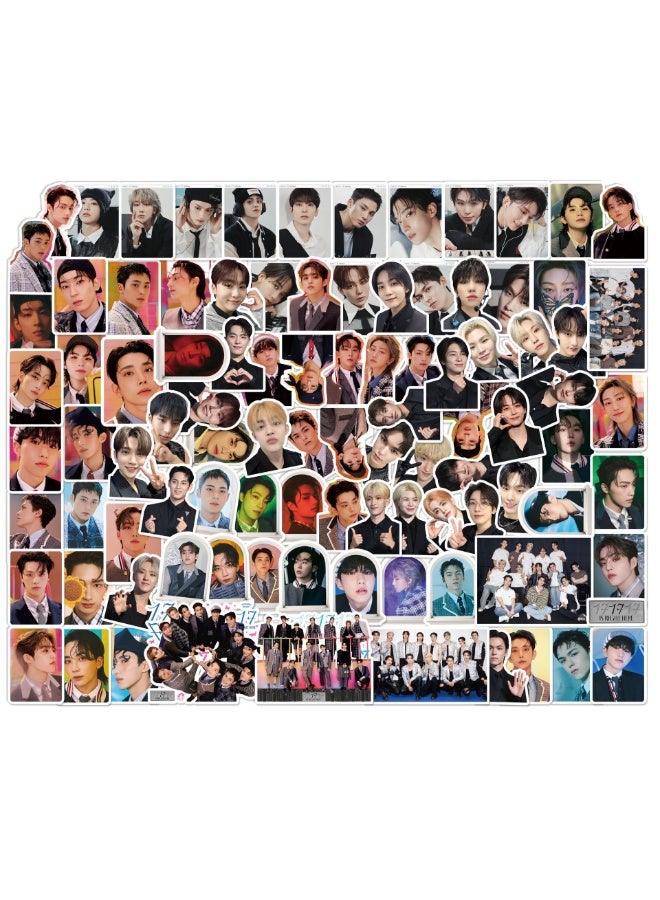NIBEMINENT 97 Pcs Kpop SEVENTEEN 17 IS RIGHT HERE Deco Kit Waterproof Stickers, High Definition Printing Bright Colors, Suitable for Laptop Skateboard Luggage Water Bottle Guitar DIY - Image 1