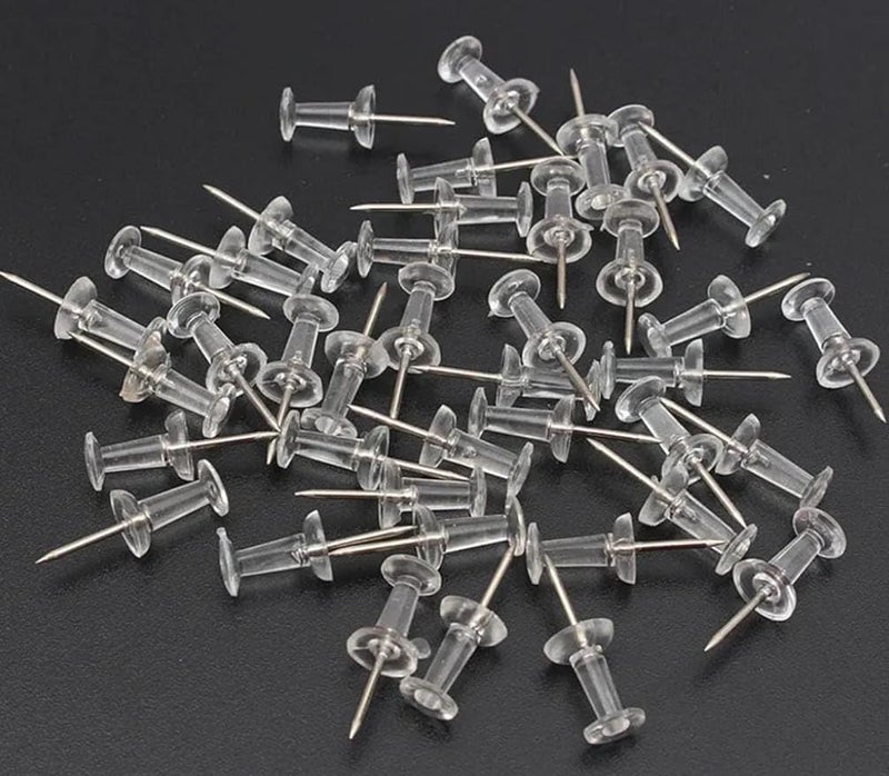 JDAM Transparent Decorative Push Pins | Thumbtack Pins for Notice Board, Soft Board, Bulletin Board and Display Board | Plastic Round Head with Steel Needle for Office Home School Shop (50 Pcs) - Image 3