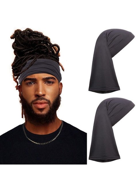2 Pieces Dreadlock Tube Sock Wide Elastic Dreadlock Headband Loc Cap Long Dread Cap Long Braid Cap Elastic Dreadlock For Full Cover Hair Stocking Sleep Dreadlock Hair Cover