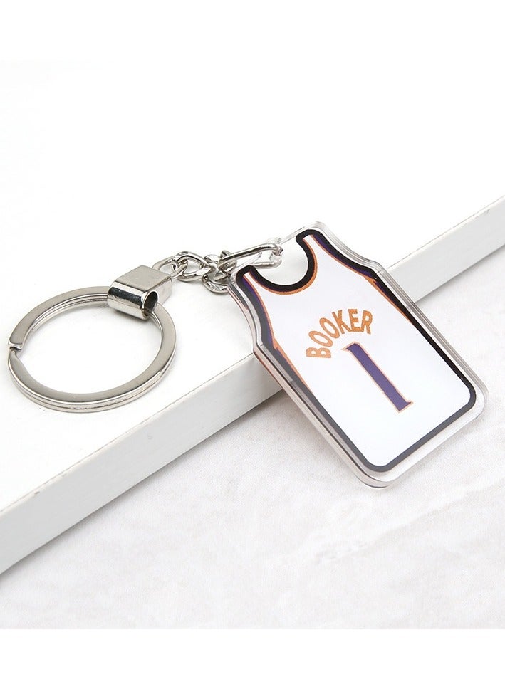 Generic NBA Jersey Keychain Kobe James Basketball Star Jordan Acrylic Keychain Wholesale Backpack Pendant