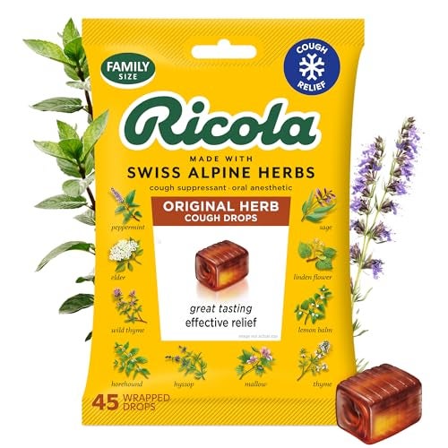 Ricola Original Herb Cough Drops with Menthol - Cough and Sore Throat Relief - 45 Count - Herbal Throat Lozenges - Image 1