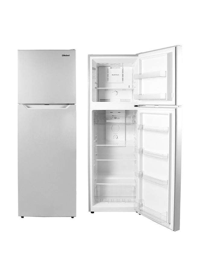 Refrigerator Double Door No Frost Recessed Handle R600A Inside Condenser NR300NF Silver