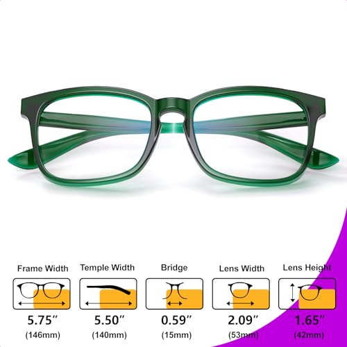 VISOONE Blue Light Blocking Glasses Square with Anti Computer Glare for Gaming Women and Men MONTANA - Image 5