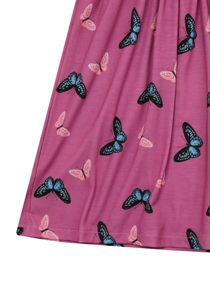 ترينديول فستان مزين بطبعة فراشات للأطفال