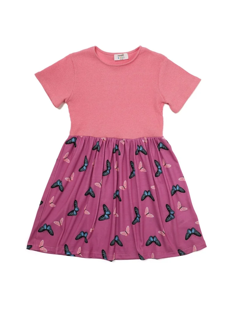 ترينديول فستان مزين بطبعة فراشات للأطفال