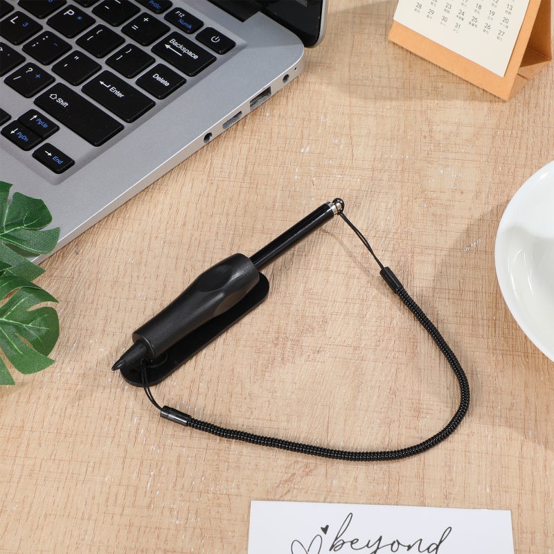 Universal Pen for Resistive Screens, Antiloss Design with Spring Tether, Smooth ABS Tip - Image 3
