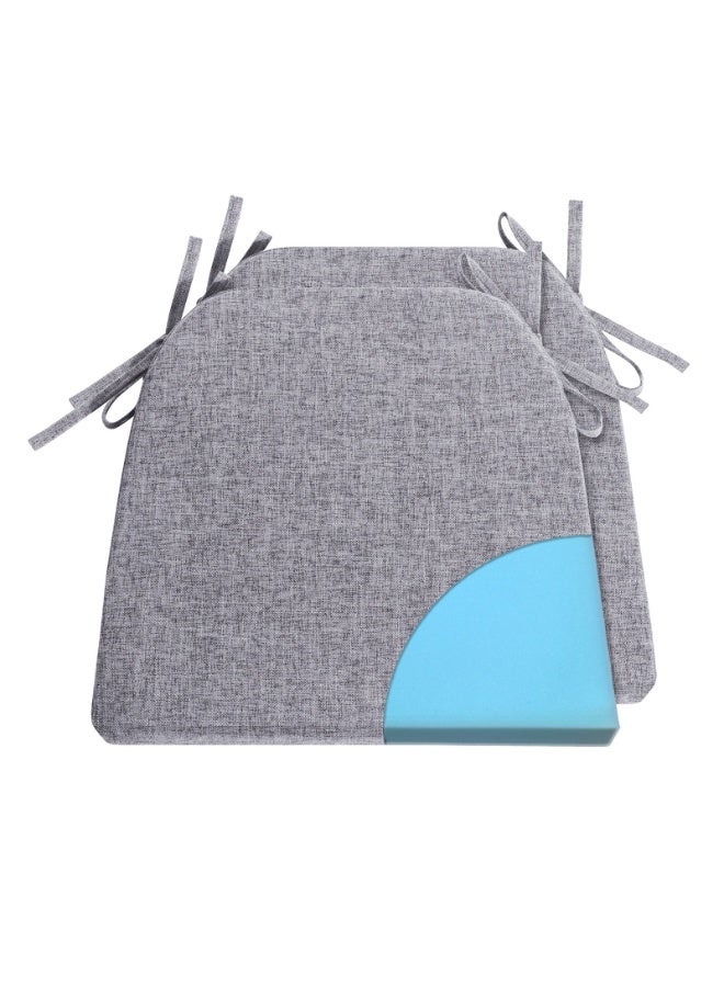 Foam Chair Cushions for Dining Chairs Set of 2, Non Slip Kitchen Chair Pads, 42x40.5x4 cm, Indoor Dining Chair Cushions with Ties, U-Shaped Seat Cushions for Kitchen Chairs - Image 1