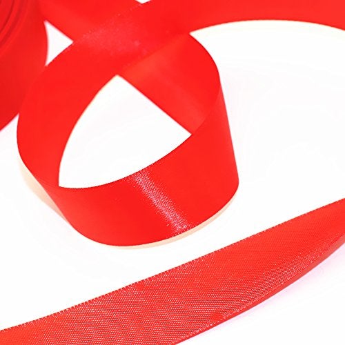 SWTOOL 1" Single Face Satin Ribbon 50 Yards Roll for Wedding Details, Sewing Projects, Gift Wrapping, Invitation Embellishments and Crafting Projects Etc (Red) - Image 2