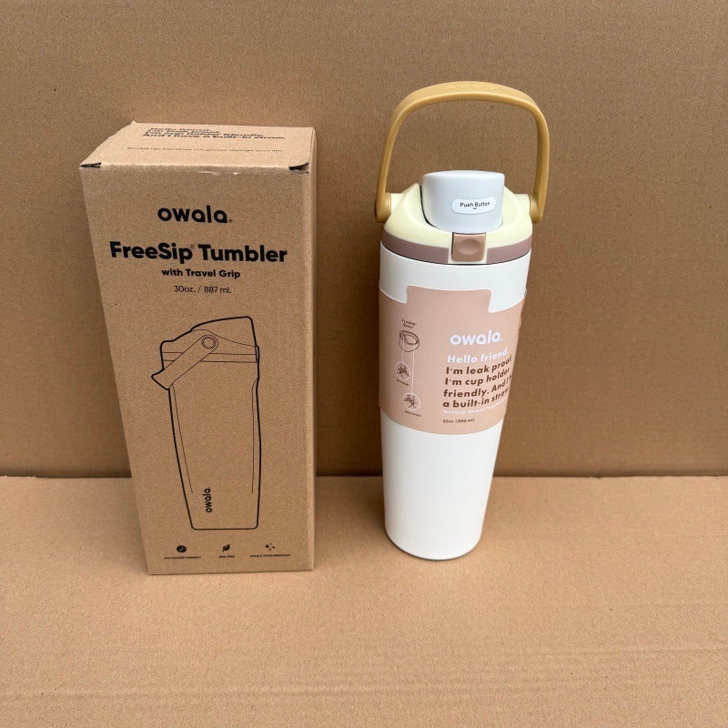 Owala Fruit Cup 304 Stainless Steel Insulated Water Bottle - Large Capacity, Portable Sports Cup with Dual Drinking Straw - Image 1