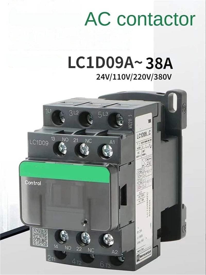 LC1D09 220V AC Contactor Three Pole Black Version 24V 110V 380V Models - Image 4