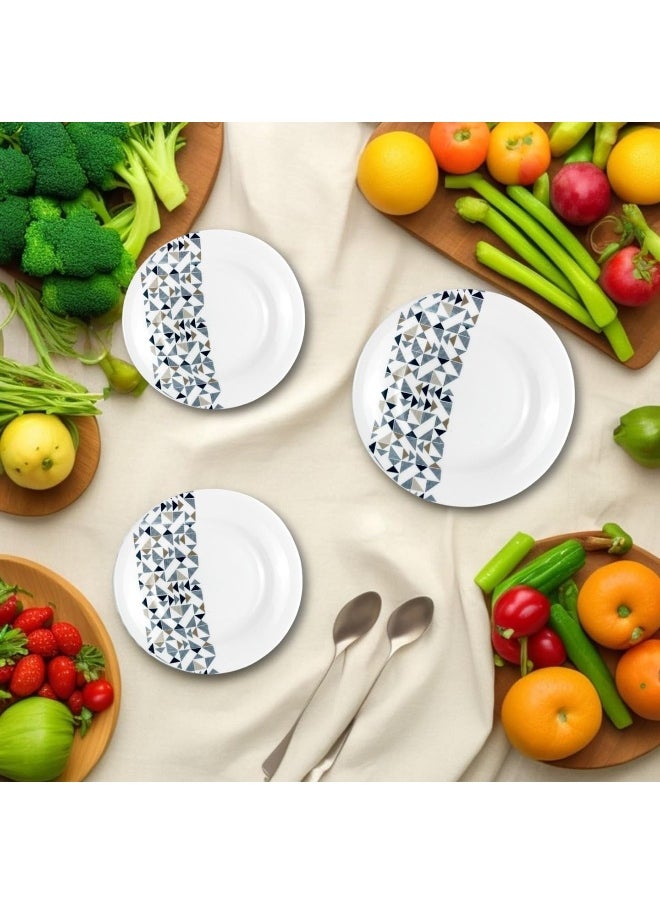 Melrich - 18-Piece Opalware Dinner Set With 6 X 25 Cm Dinner Plate, 6 X 18 Cm Soup Plate, 6 X 13 Cm Rice Bowl, Serves 6, White - Image 1