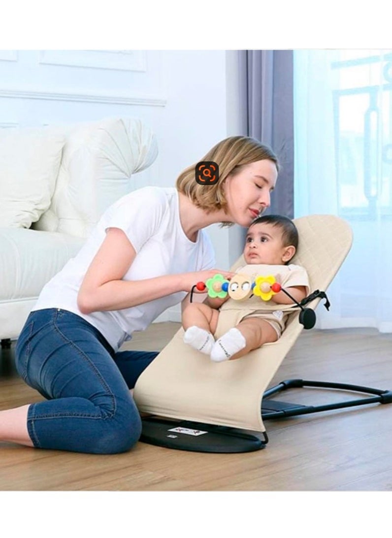 ARNOTEC - Baby Bouncer Seat for Infants 0–18 Months – Portable Rocker with Soothing Vibrations, Mesh & Organic Cotton Fabric, 3 Recline Positions, Removable Toy Bar & Hanging Toys - Image 1