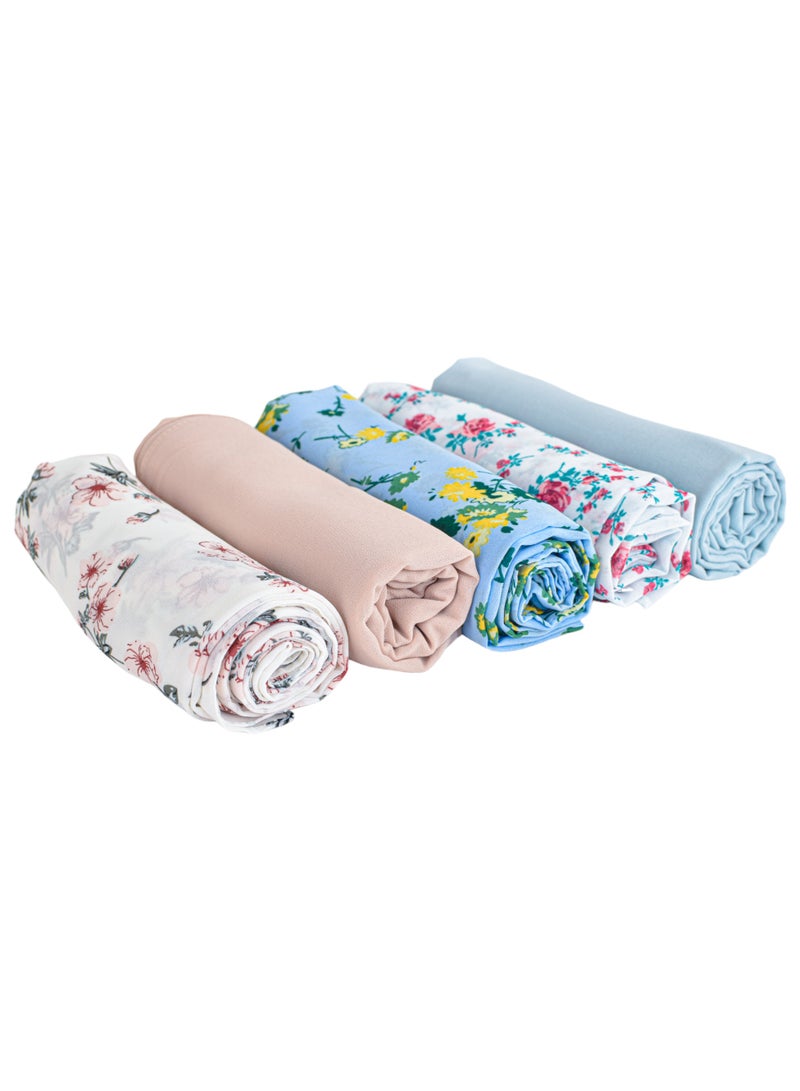 ADEEB-5 Pieces Hijab Scarfs for Women - Premium Quality Chiffon Hijab, Soft and Lightweight. Hijab Gift Box - Image 2