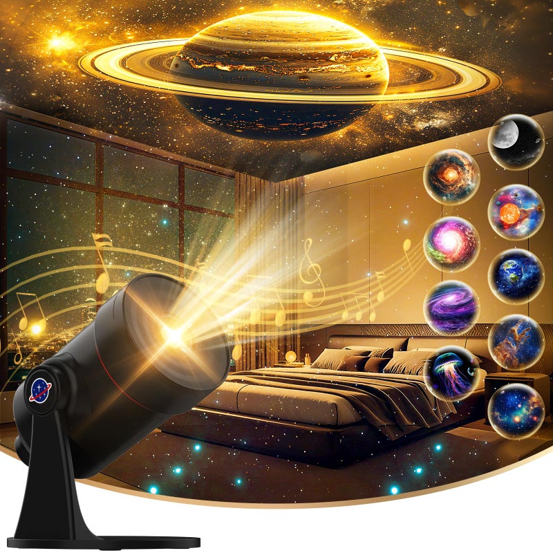 VanSmaGo White Noise Galaxy Projector 28 Soothing Sounds Star Projector Sound Machine Solar System Space Planetarium Projector Night Light Room Decor for Ceiling Bedroom Kids Adults Sleep Trainer - Image 2