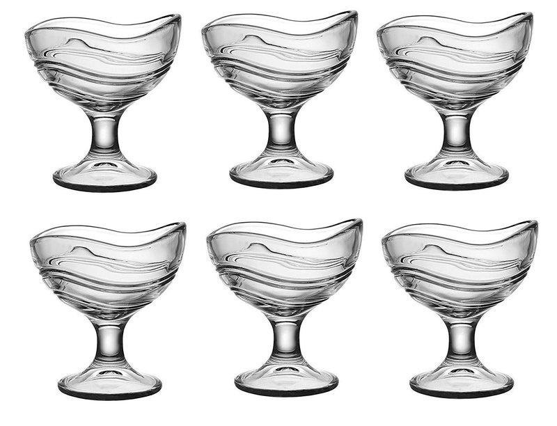 CALIST Crystal Serving Dessert Bowl Ice Cream Salad Fruit Bowl 150 ml Set of 6 - Image 1