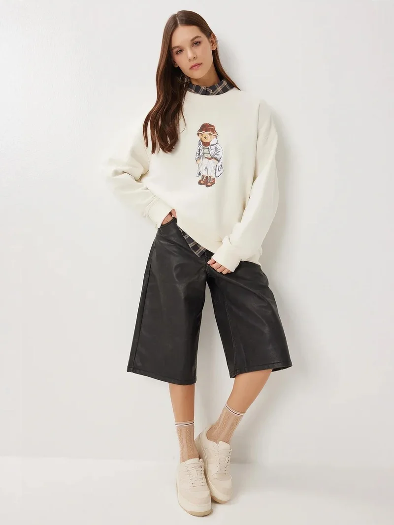 إسطنبول الساحرة ISTANBUL Oversized Crew Neck Sweatshirt with Print Detail