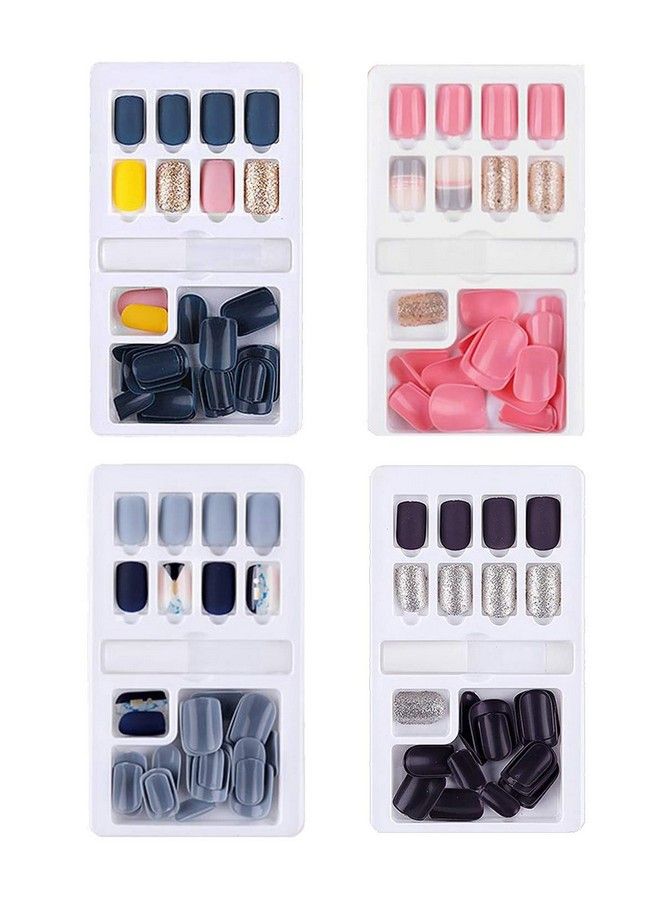 Store2508 Press On Gel Nails Sets With Double Sided Jelly Adhesive Nail Glue Nail Filer Pack Of 4 - Image 2