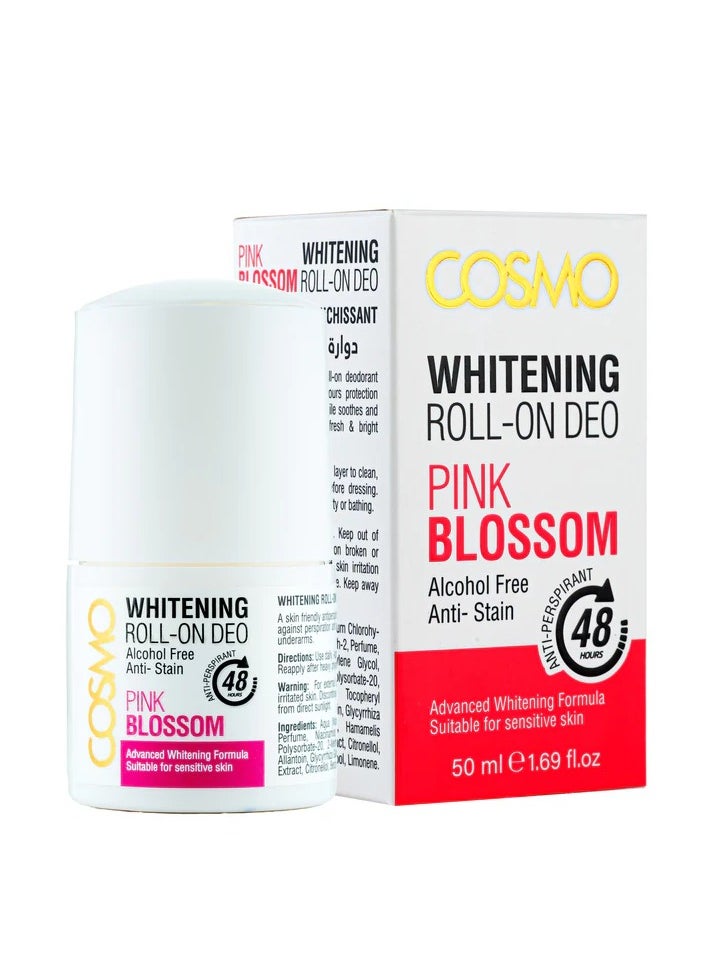 COSMO - Cosmo Whitening Roll on Deo Pink Blossom 50ml Men and Women - Image 1