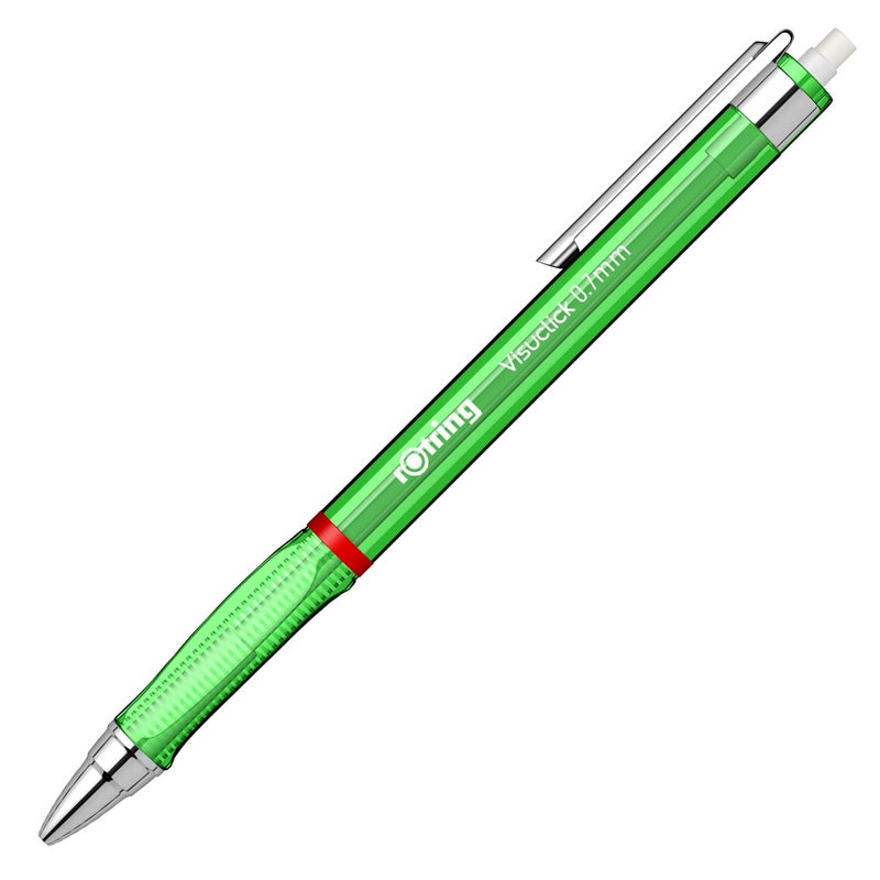 Rotring Visuclick Green Mechanical Pencil 07mm for Drawing Writing Sketching Transparent ABS Plastic Body 12 HB Polymer Leads - Image 5