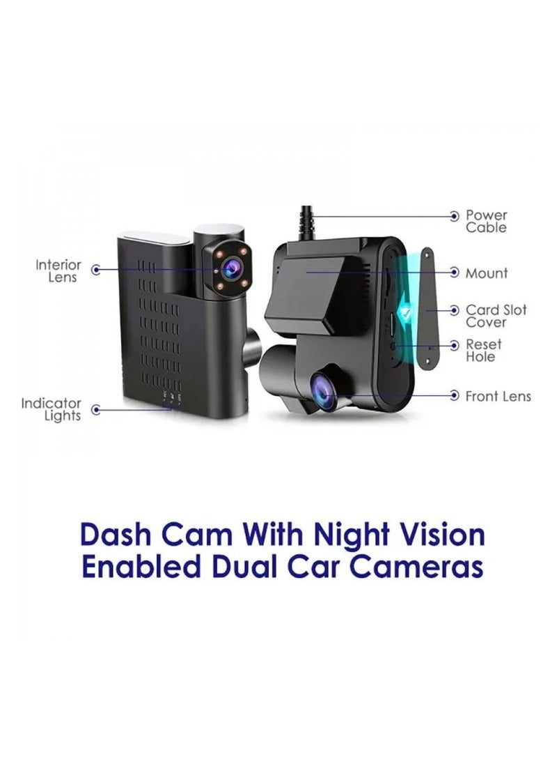 AZDOME - Azdome C9 Pro Dash Cam Live Broadcast And Tracking With A 4g Sim Card Talk To The Driver Wi-fi Two Night Vision Cameras Gps Parking Recording 24 Hours A Sensor And An Emergency Button It Works On The Car Assist Application You Can Download The  Application From Google Play or the App Store Dash Cam From Khareef Najd - Image 1