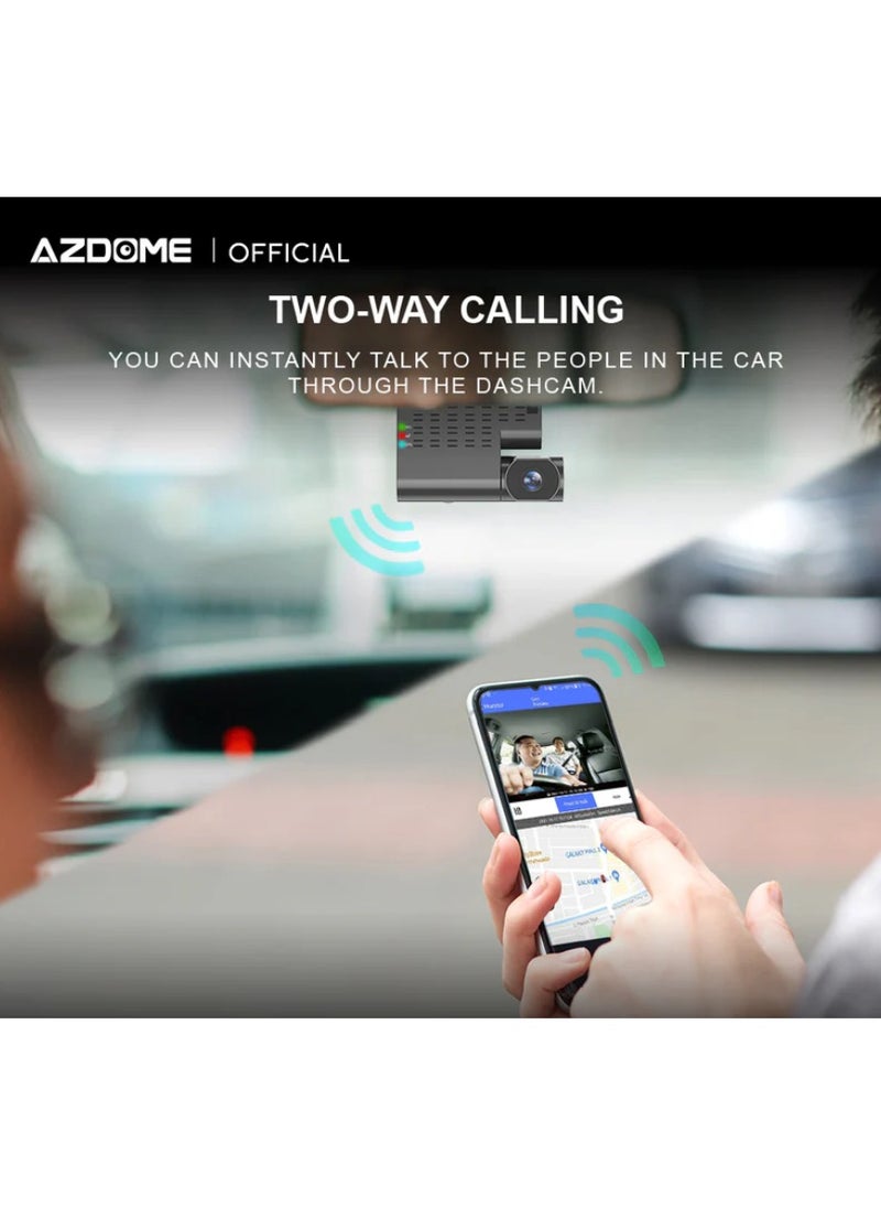 AZDOME - Azdome C9 Pro Dash Cam Live Broadcast And Tracking With A 4g Sim Card Talk To The Driver Wi-fi Two Night Vision Cameras Gps Parking Recording 24 Hours A Sensor And An Emergency Button It Works On The Car Assist Application You Can Download The  Application From Google Play or the App Store Dash Cam From Khareef Najd - Image 1