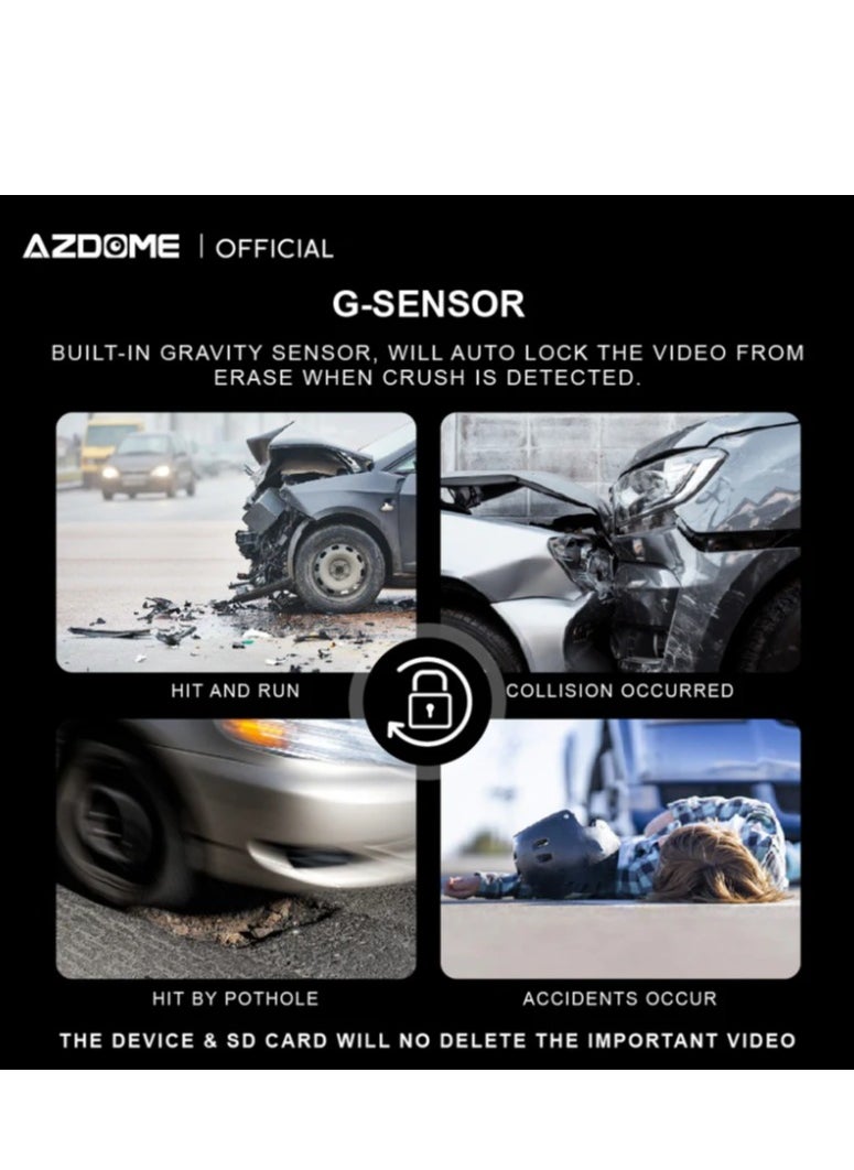 AZDOME - Azdome C9 Pro Dash Cam Live Broadcast And Tracking With A 4g Sim Card Talk To The Driver Wi-fi Two Night Vision Cameras Gps Parking Recording 24 Hours A Sensor And An Emergency Button It Works On The Car Assist Application You Can Download The  Application From Google Play or the App Store Dash Cam From Khareef Najd - Image 1