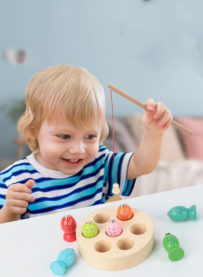 general Wooden Magnetic Fishing Toy Wooden Smart And Interesting Fishing Toys For Children, Educational Interactive Toys - Image 2