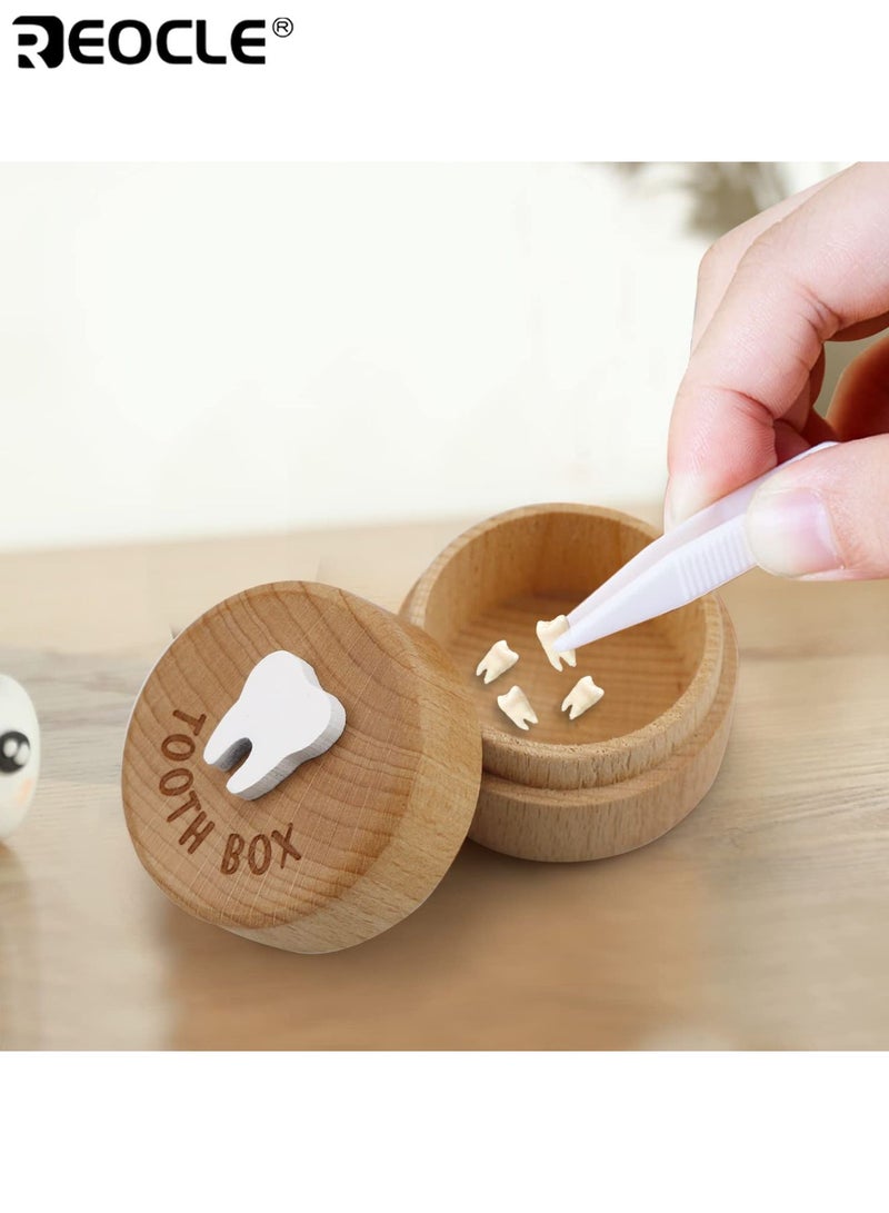 ريوكل صندوق تذكاري على شكل جنية أسنان للأطفال بتصميم ثلاثي الأبعاد وهيكل خشبي، صندوق تذكاري بتصميم خيالي لتخزين الأسنان، هدية مميزة. - Image 2