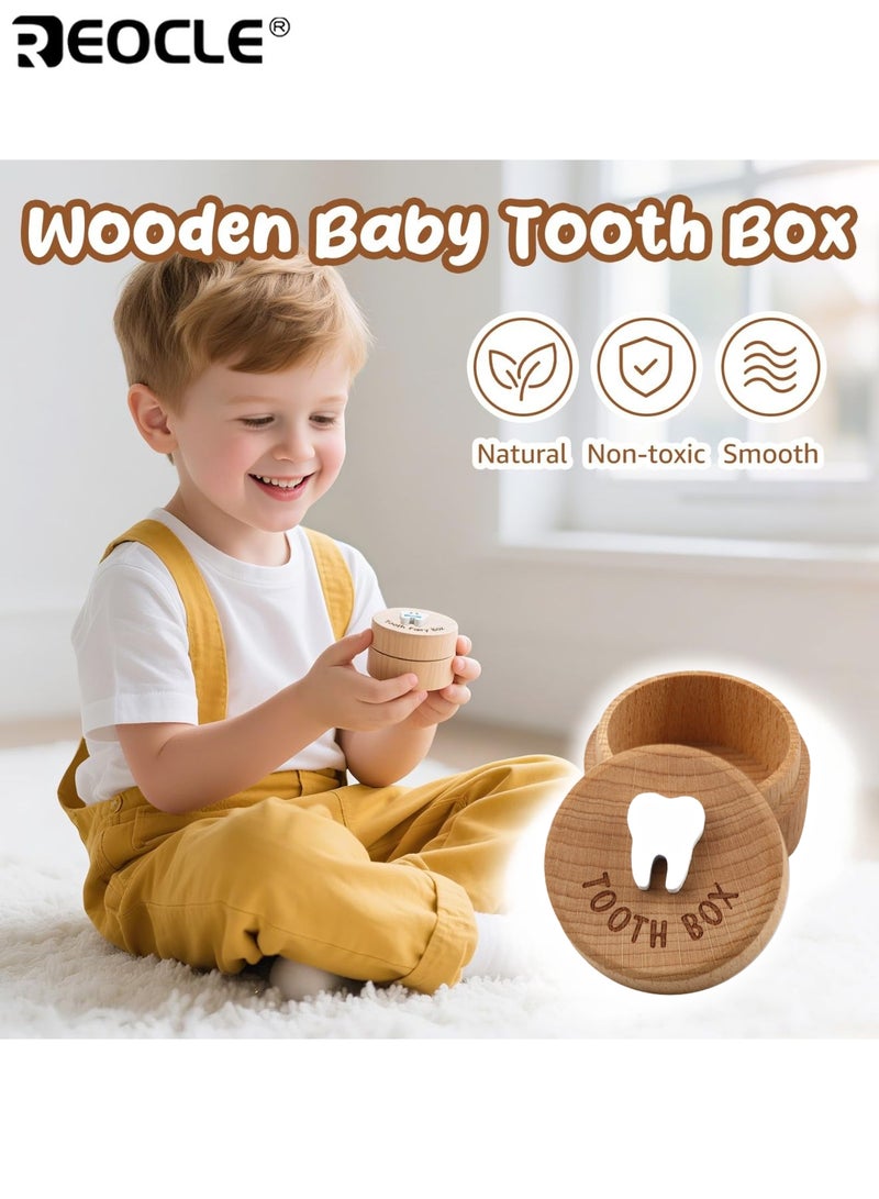 ريوكل صندوق تذكاري على شكل جنية أسنان للأطفال بتصميم ثلاثي الأبعاد وهيكل خشبي، صندوق تذكاري بتصميم خيالي لتخزين الأسنان، هدية مميزة. - Image 1
