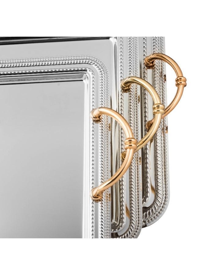 السيف  ✨ صواني السيف المعدنية الفاخرة ✨  3 مقاسات متعددة الاستعمال 🤍 أناقة تليق بكل ضيافة - Image 4