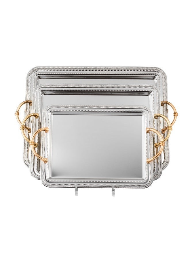 السيف  ✨ صواني السيف المعدنية الفاخرة ✨  3 مقاسات متعددة الاستعمال 🤍 أناقة تليق بكل ضيافة - Image 1