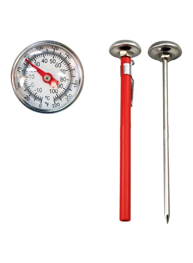 إسكدنيا مقياس حرارة من الستانلس ستيل فضي 13.5x3سم - Image 1