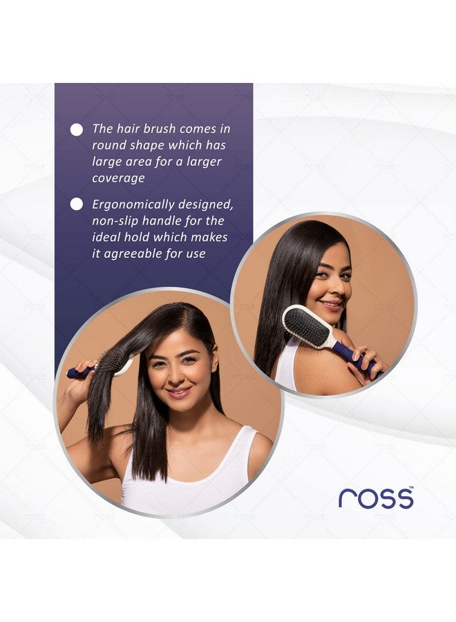 روس فرشاة شعر روس فوغ بادل ذات تغطية واسعة، شعيرات مرنة وناعمة برأس كروي للرجال والنساء (أزرق) - Image 5