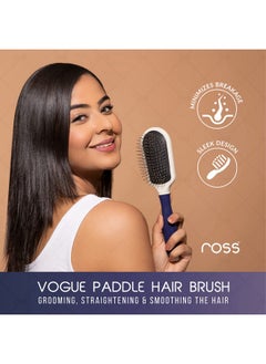 ROSS Ross Vogue Paddle Hair Brush with Large Coverage, Flexible Soft Ball-Point Bristles for Men & Women (Blue)  - Image 3