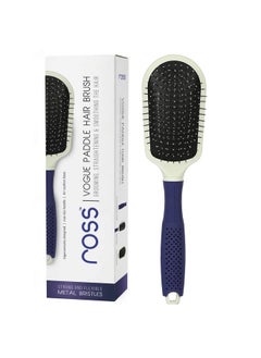 ROSS Ross Vogue Paddle Hair Brush with Large Coverage, Flexible Soft Ball-Point Bristles for Men & Women (Blue)  - Image 1