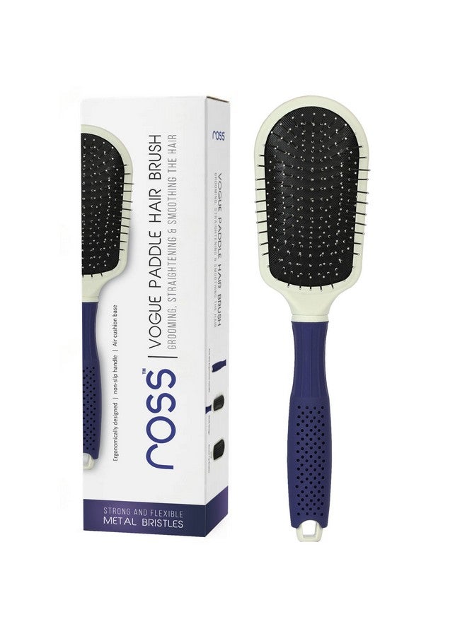 روس فرشاة شعر روس فوغ بادل ذات تغطية واسعة، شعيرات مرنة وناعمة برأس كروي للرجال والنساء (أزرق) - Image 1