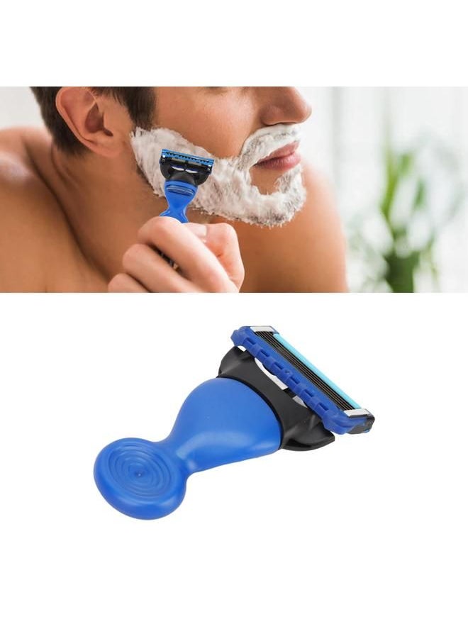 Arabest - Manual Shaving Razor with Rotary Blade Head Removable Button Shaver Satefy Washable Hair Remove Tool Blue - Image 1