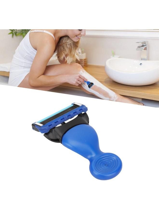 Arabest - Manual Shaving Razor with Rotary Blade Head Removable Button Shaver Satefy Washable Hair Remove Tool Blue - Image 1