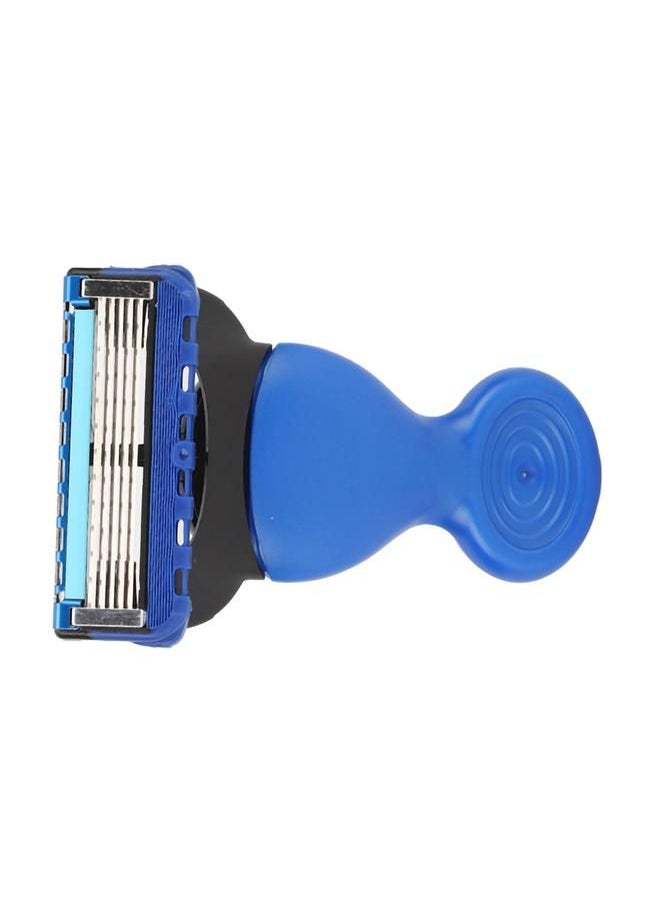 Arabest - Manual Shaving Razor with Rotary Blade Head Removable Button Shaver Satefy Washable Hair Remove Tool Blue - Image 1