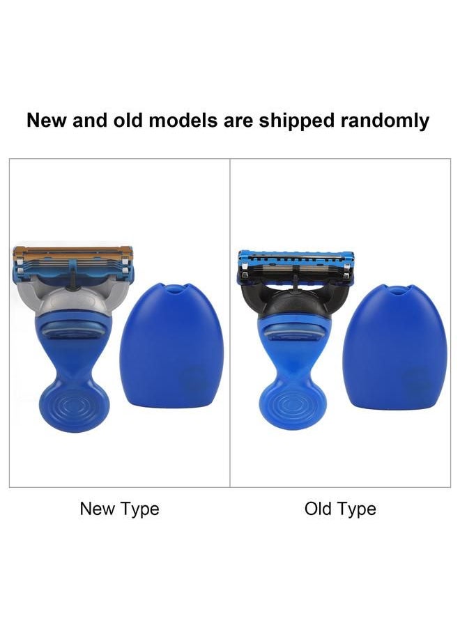 Arabest - Manual Shaving Razor with Rotary Blade Head Removable Button Shaver Satefy Washable Hair Remove Tool Blue - Image 1