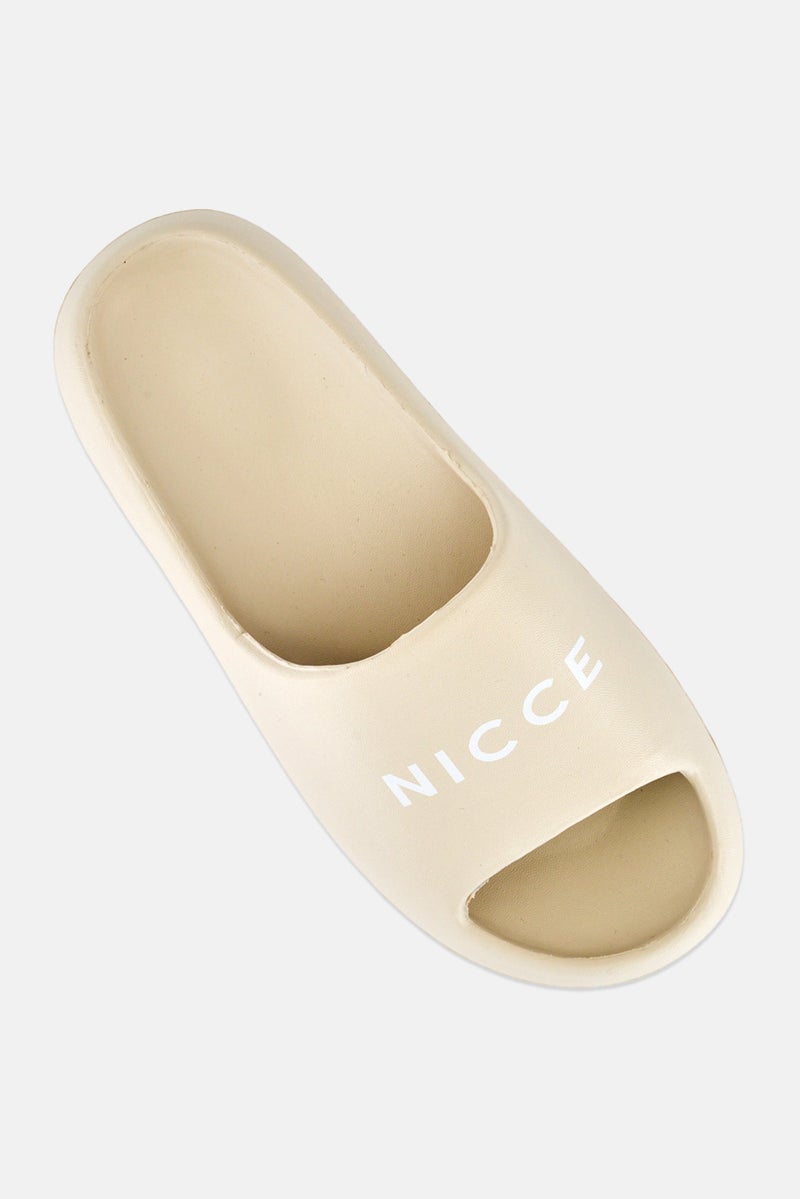 Nicce Men Brand Logo Slides, Beige - Image 4