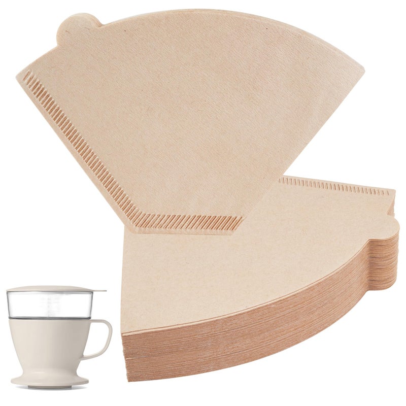 brikinte Paper Coffee Filters Compatible with OXO Coffee Maker, 100 Pcs #2 Cone Natural Filter Paper for OXO Single Serve Pour-Over - Image 1