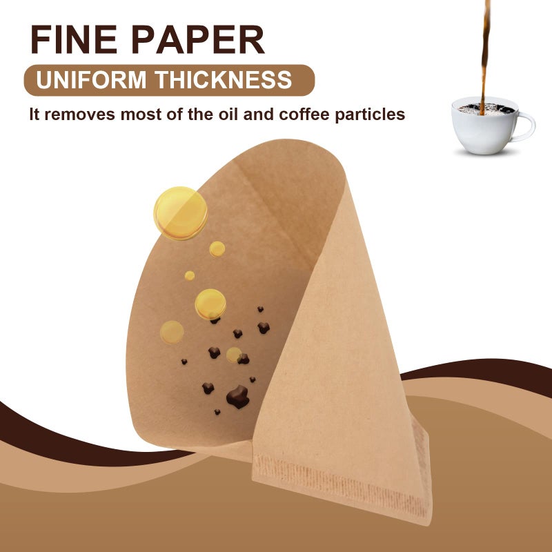 brikinte Paper Coffee Filters Compatible with OXO Coffee Maker, 100 Pcs #2 Cone Natural Filter Paper for OXO Single Serve Pour-Over - Image 5